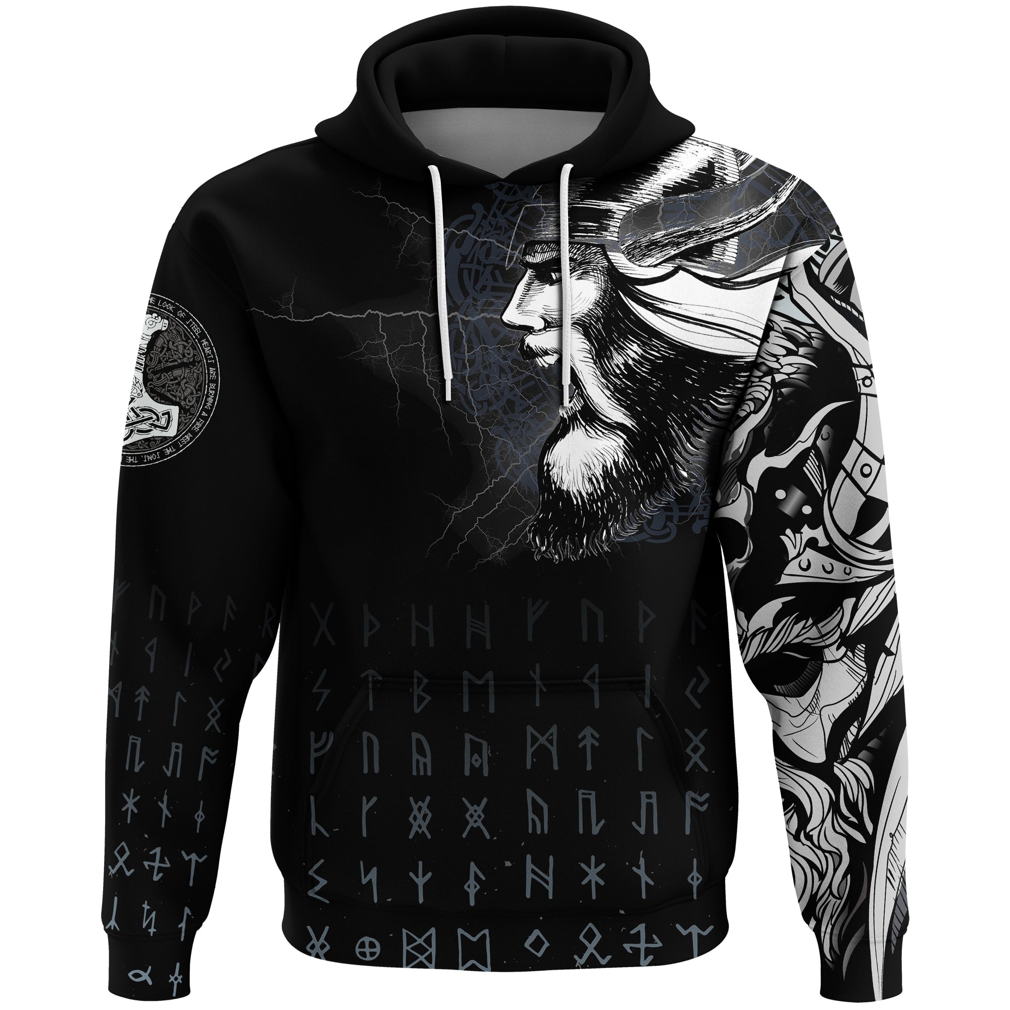 Viking Hoodie Warrior Tattoo 3D RLT12 - Wonder Print Shop