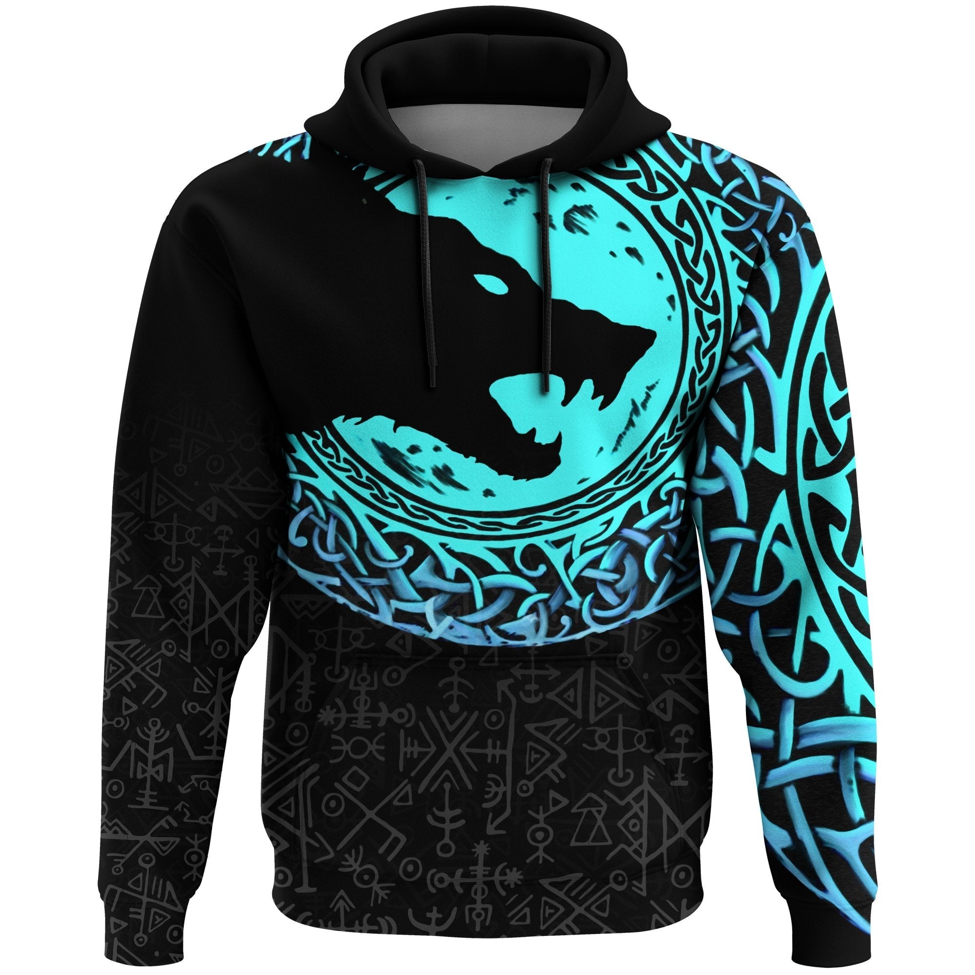 Viking Hoodie Fenrir Norse Wolf RLT12 - Wonder Print Shop