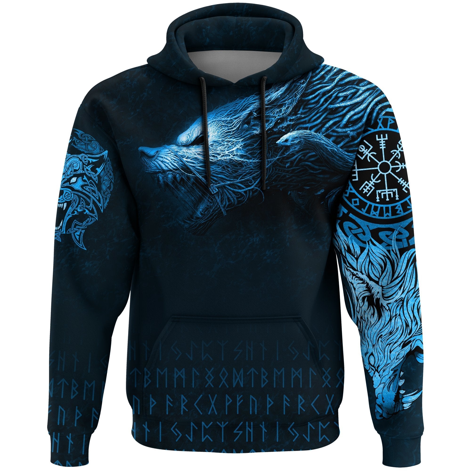 Viking Hoodie, Fenrir Wolf RLT12 - Wonder Print Shop