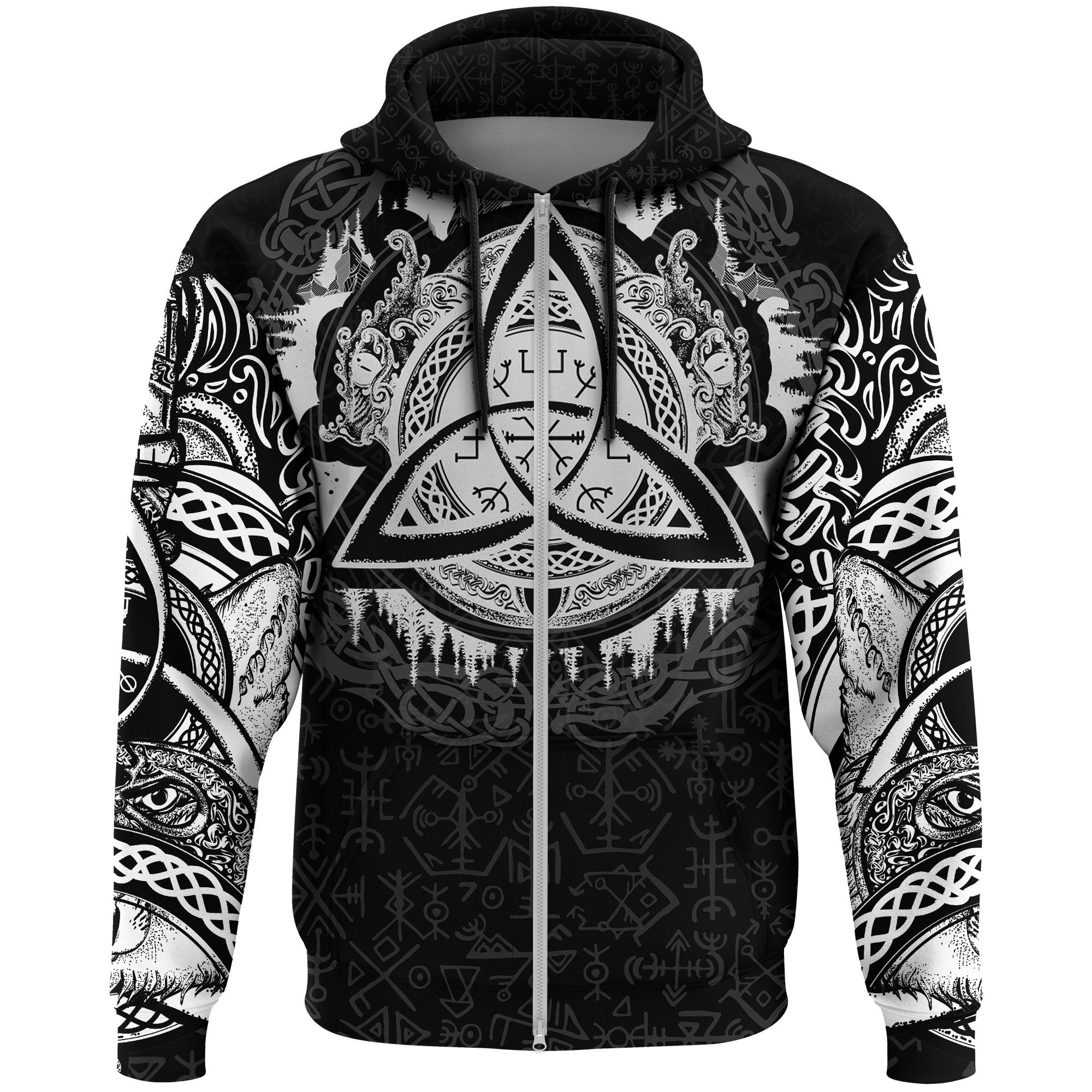 Viking Zip Hoodie - Dragon Celtic RLT12 - Wonder Print Shop