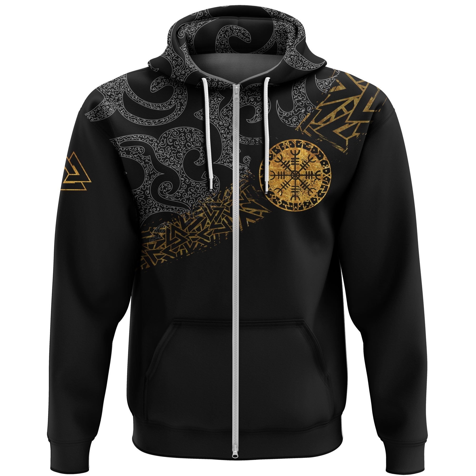 Viking Zip Hoodie - Viking Wolfs - Skoll and Hati RLT12 - Wonder Print Shop