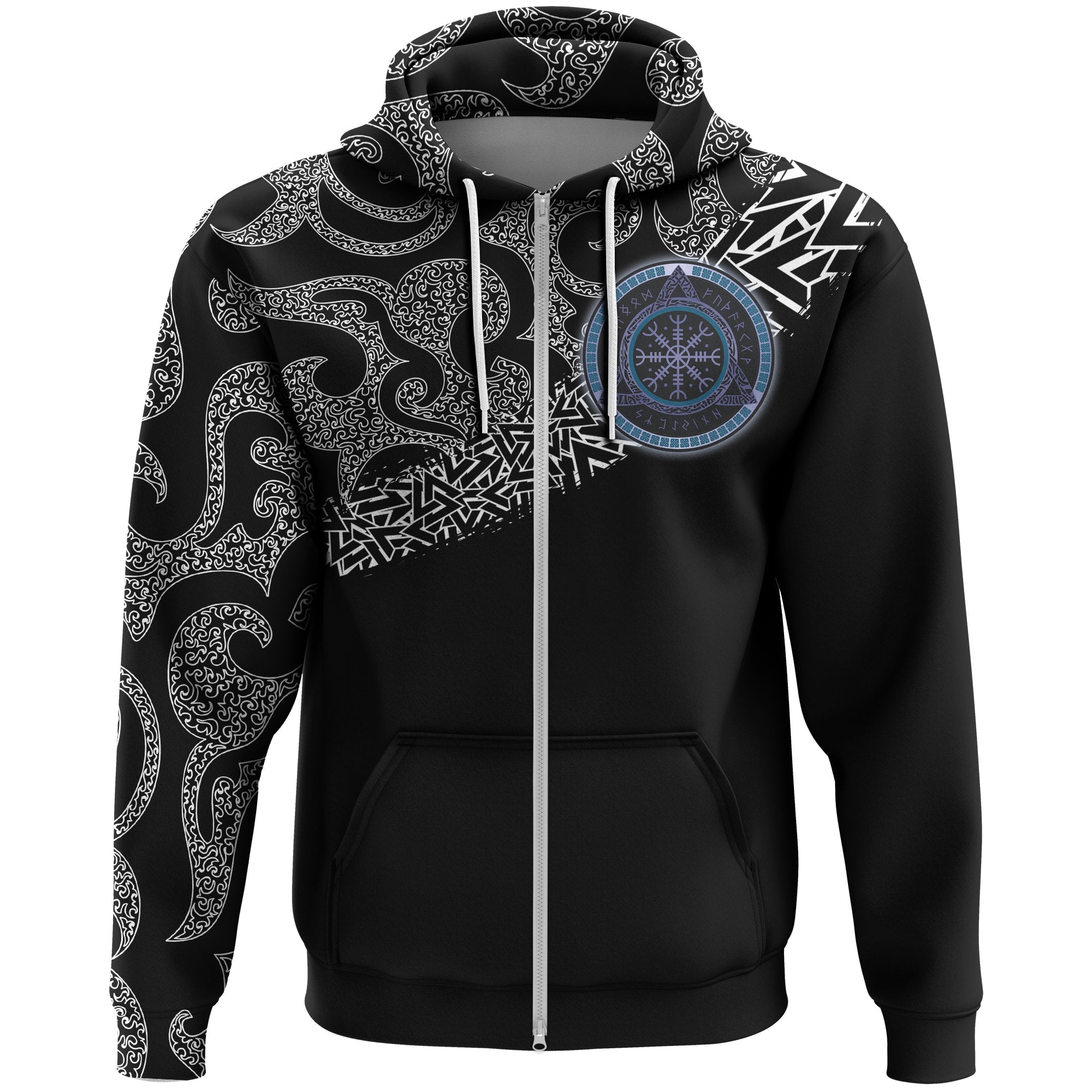 Viking Zip Hoodie - Raven Of Odin RLT12 - Wonder Print Shop