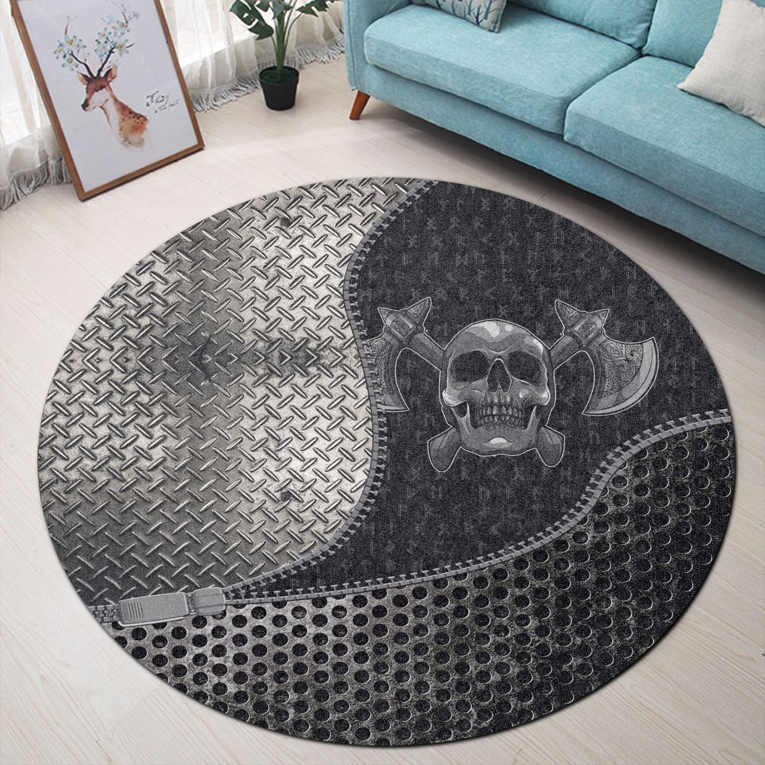 viking-carpet-human-skull-with-axe-round-carpet