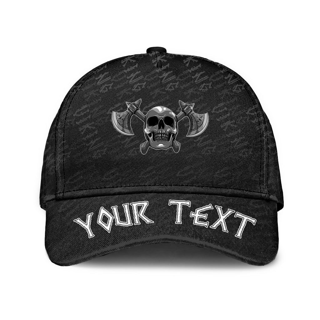 viking-classic-cap-custom-human-skull-with-axe-classic-cap