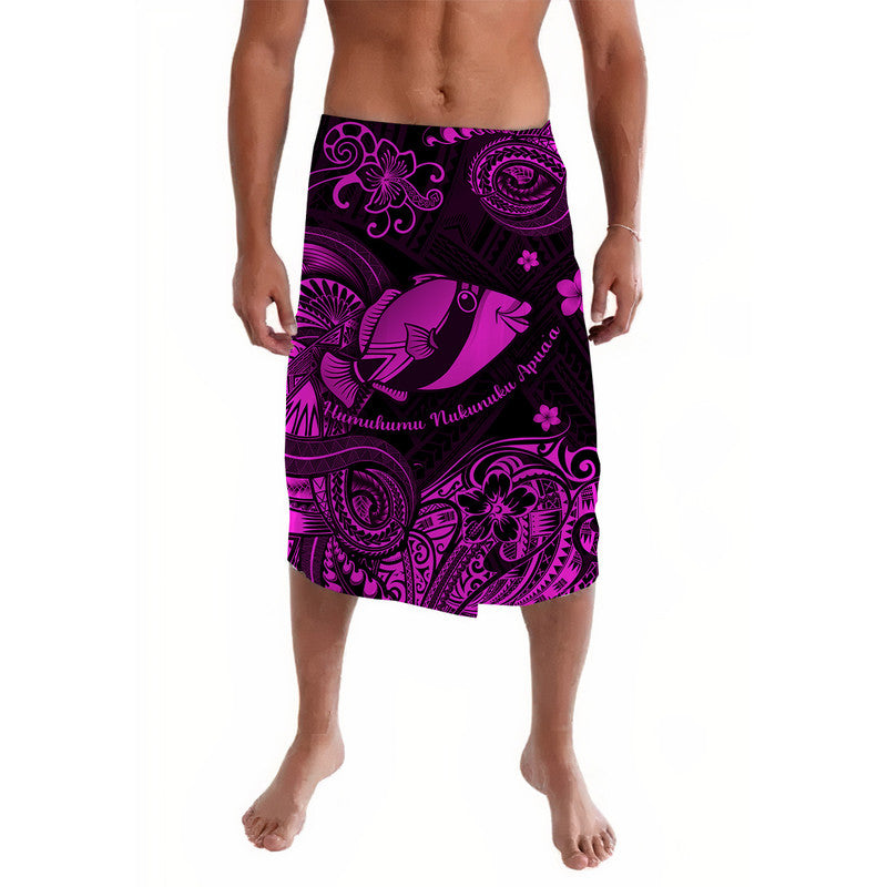 Pink and purple Polynesian fish print wrap skirt (sarong/lavalava)