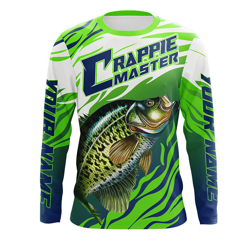 Crappie Master Custom Long Sleeve Fishing Shirts, Personalized Fishing Gifts For Crappie Masters, Fishing Long Sleeve Shirts - Wonder Print Shop