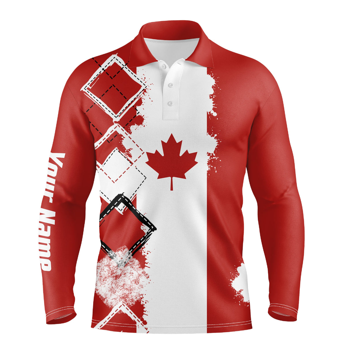 Mens Golf Polo Shirt Canada Flag Patriot Custom Name Golf Shirts For M Wonderprintshop