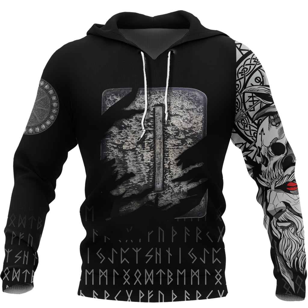 Viking Hoodie Isa Norse Runes RLT12 - Wonder Print Shop