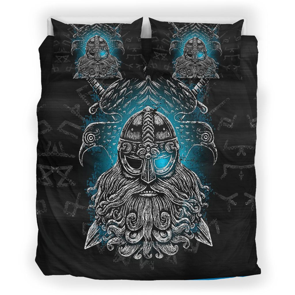 Viking Bedding Set, Huginn and Muninn with Odin Duvet Cover RLT12 - Wonder Print Shop