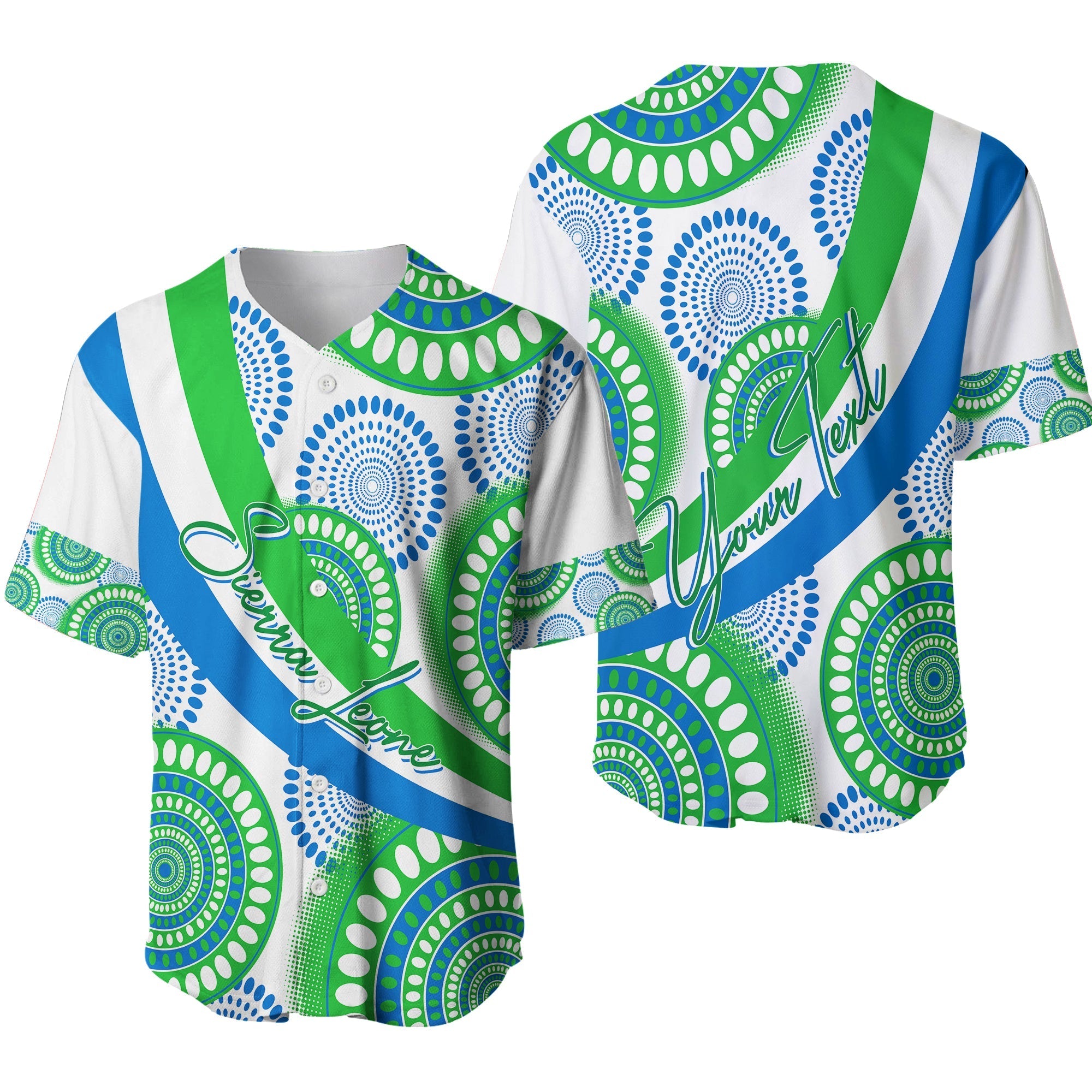 Sierra Leone Personalised Baseball Jersey Ankara Style LT7 - Wonder Print Shop