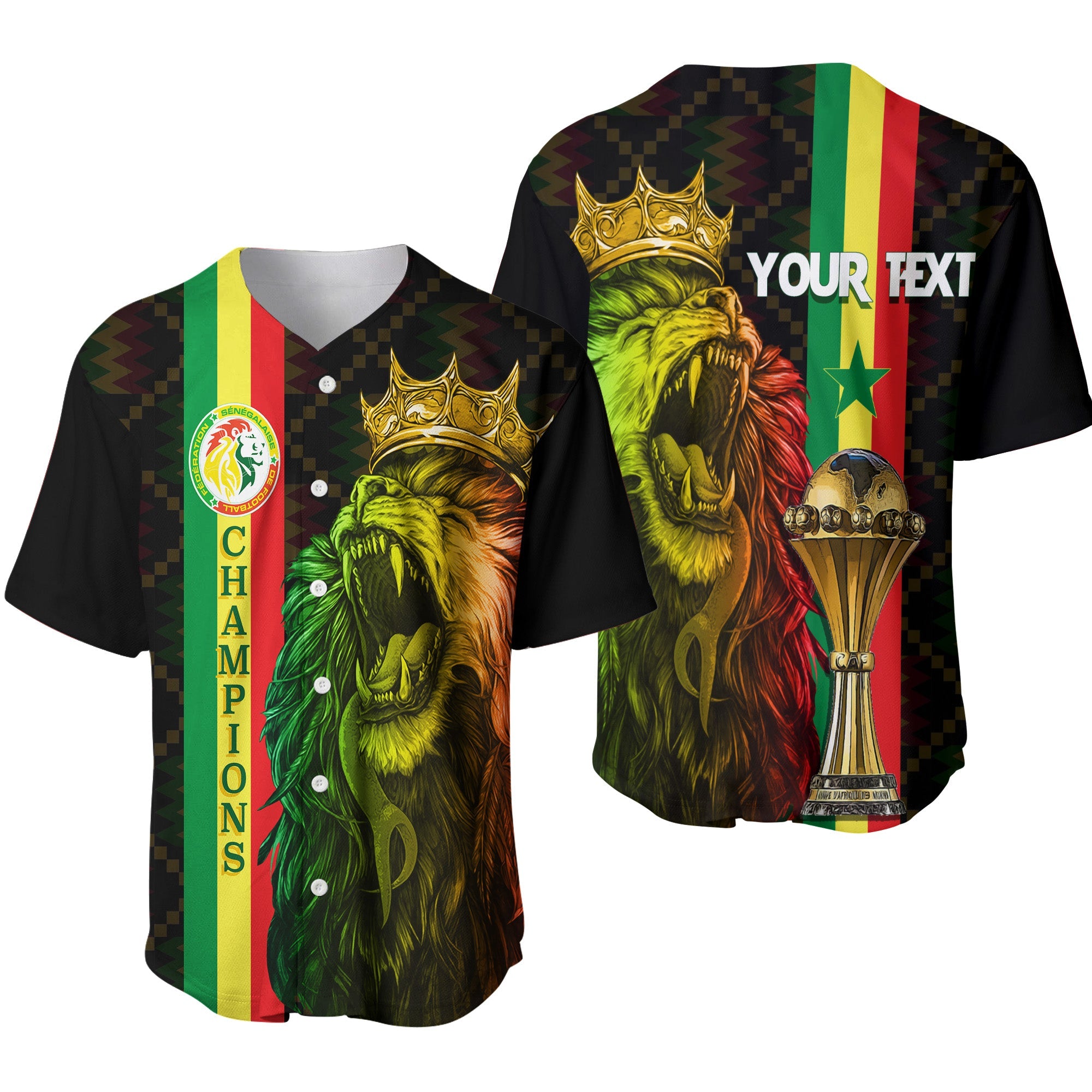 Senegal Football Champion Personalised Baseball Jersey History Makers LT7 - Wonder Print Shop