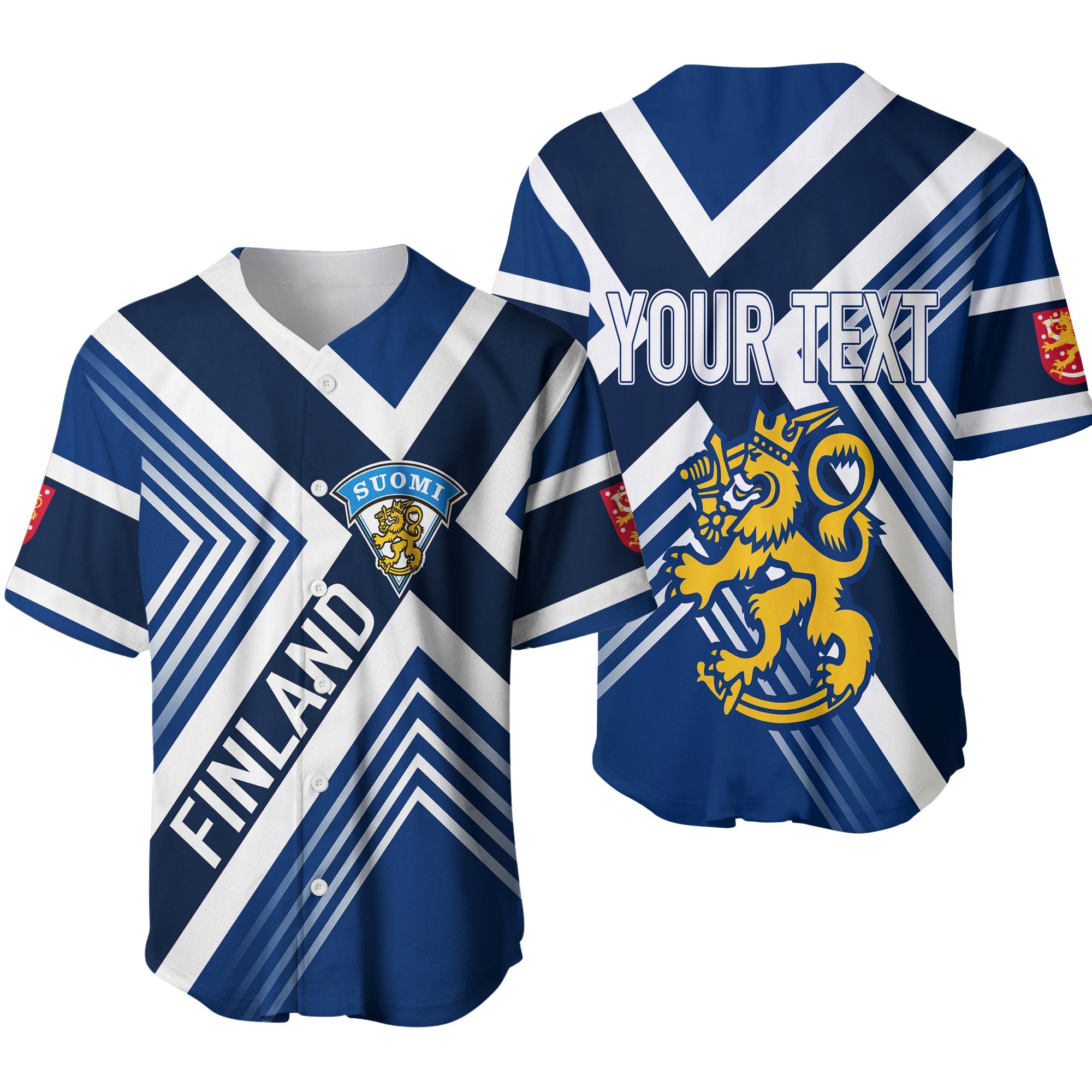 Personalised Finland Ice Hockey World Championships Suomi Baseball Jersey - Blue Version LT7 - Wonder Print Shop