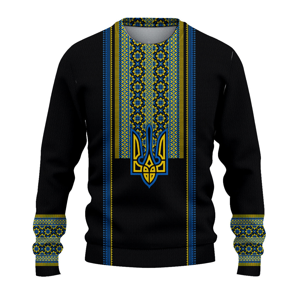 Ukraine Folk Patterns Knitted Sweatshirt Unity Day - Wonder Print Shop