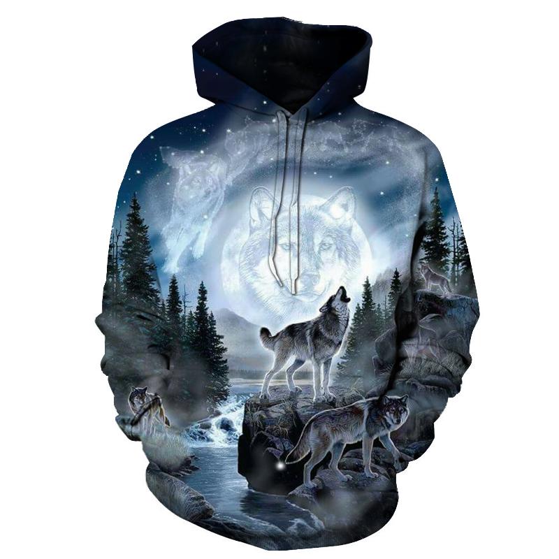 Night Wolf Native American All Over Hoodie LT10 - Wonder Print Shop