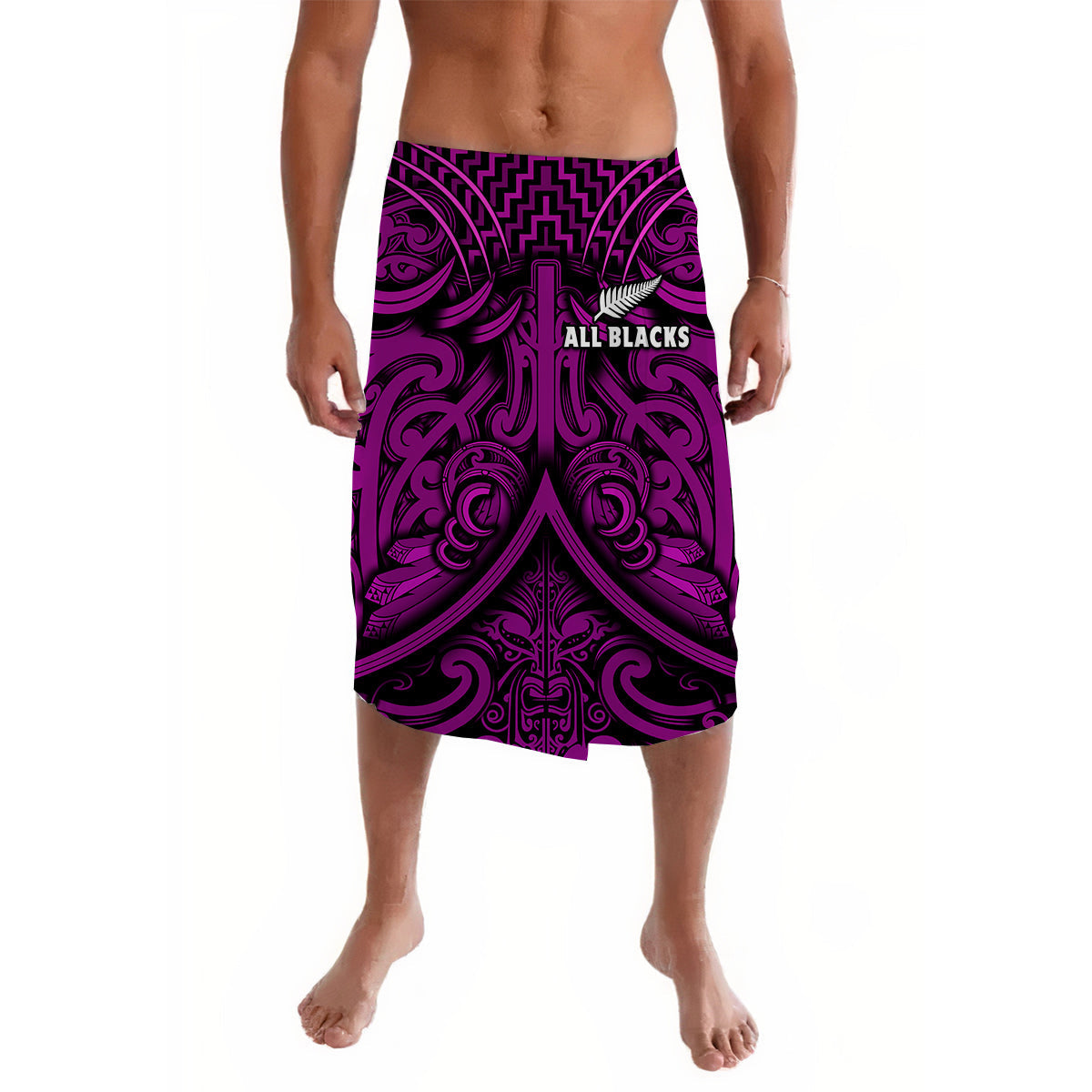 New Zealand Silver Fern Rugby Lavalava All Black Purple NZ Maori Pattern LT13 - Wonder Print Shop