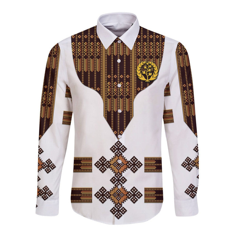 custom-personalised-eritrea-hawaii-long-sleeve-button-shirt-fancy-tibeb-vibes-white