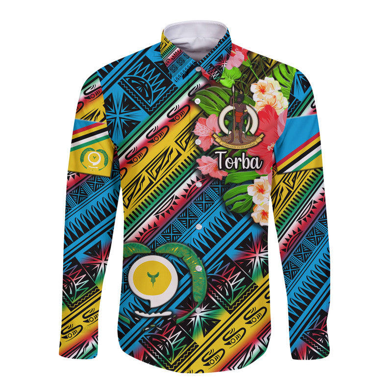 (Custom Personalised) Vanuatu Torba Hawaii Long Sleeve Button Shirt Independence Be Proud LT8 - Wonder Print Shop