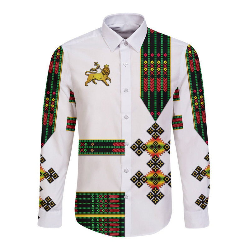 custom-personalised-ethiopia-hawaii-long-sleeve-button-shirt-ethiopian-lion-of-judah-simple-tibeb-style-flag-style