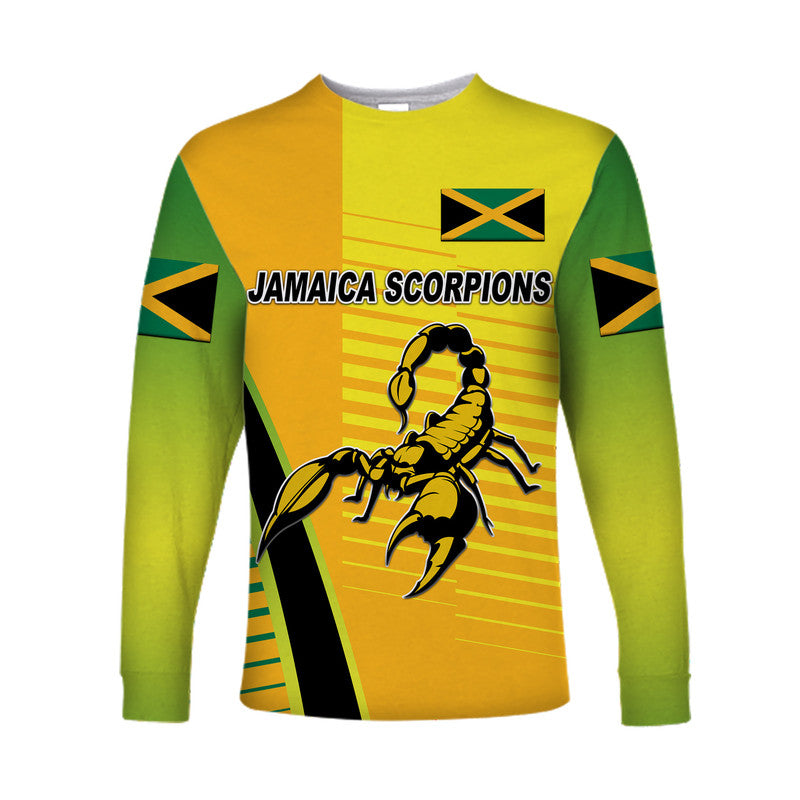 (Custom Personalised) Jamaica Cricket Scorpions Long Sleeve Shirt Simple Style - Yellow LT8 - Wonder Print Shop