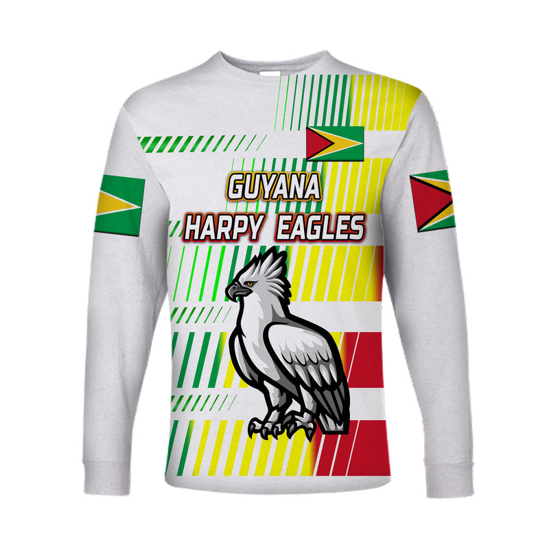 (Custom Personalised) Guyana Cricket Harpy Eagles Long Sleeve Shirt Original Style - White LT8 - Wonder Print Shop