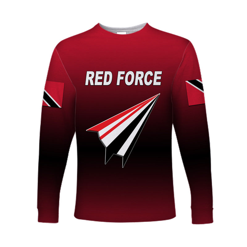 (Custom Personalised) Trinidad And Tobago Cricket Red Force Long Sleeve Shirt Original Style LT8 - Wonder Print Shop