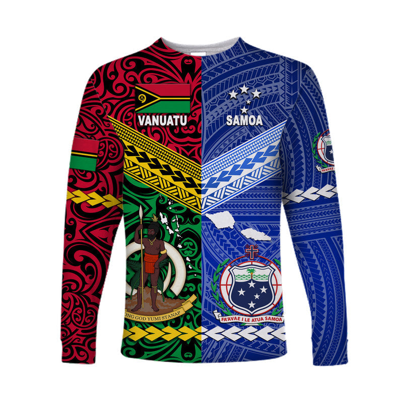 Samoa and Vanuatu Long Sleeve Shirt Together LT8 - Wonder Print Shop