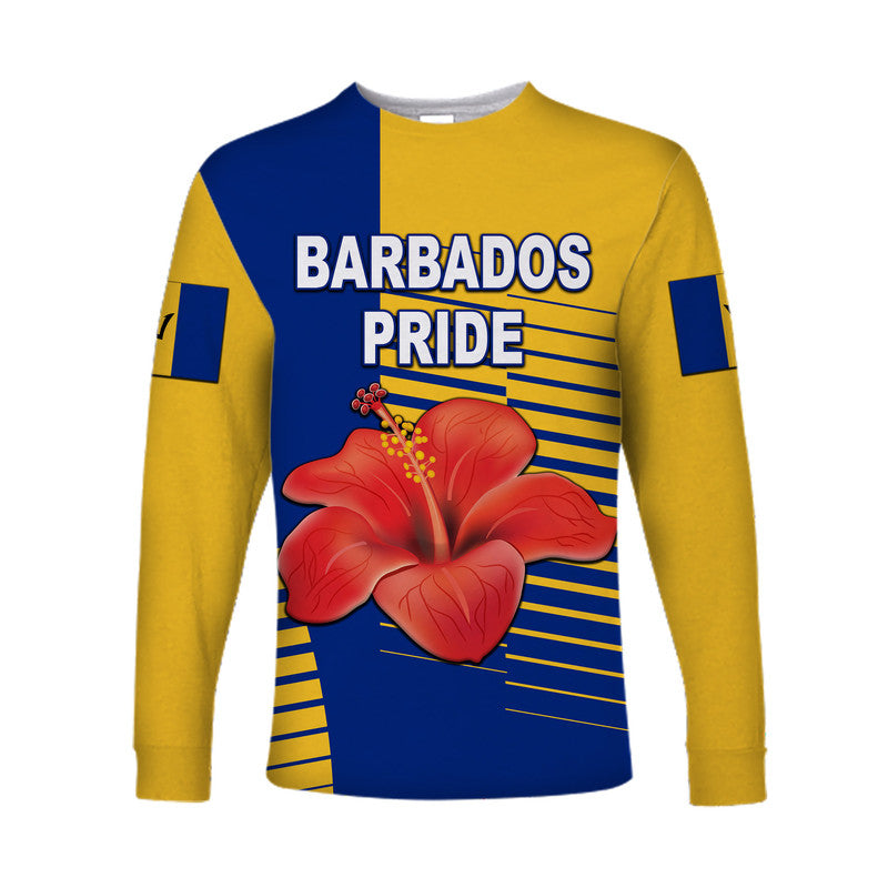 (Custom Personalised) Barbados Cricket Pride Long Sleeve Shirt Simple Style LT8 - Wonder Print Shop