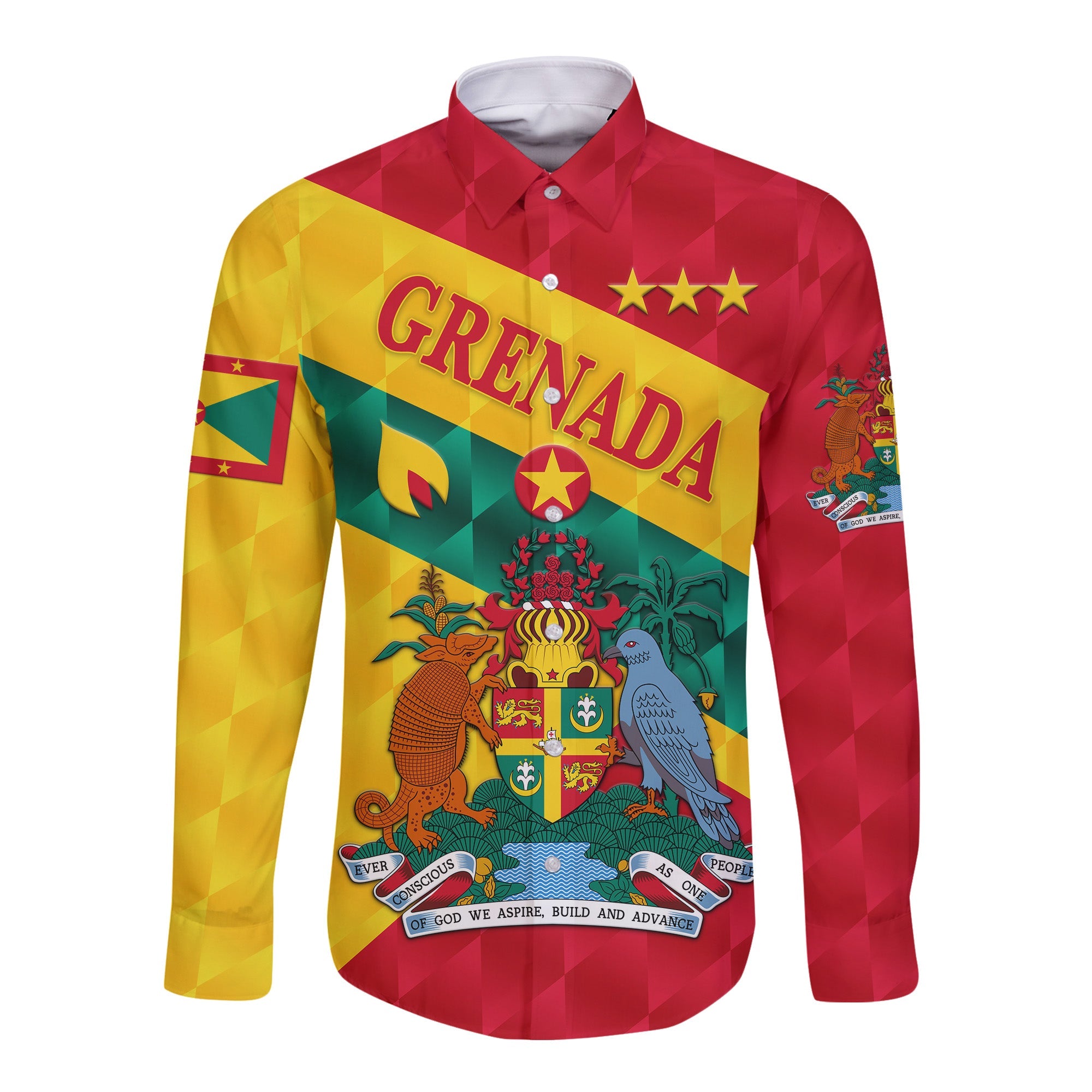 Grenada Hawaii Long Sleeve Button Shirt Sporty Style LT8 - Wonder Print Shop