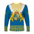 Sweden Long Sleeve Shirt Swedish Coat Of Arms With Scandinavian Flowers - Wonder Print Shop