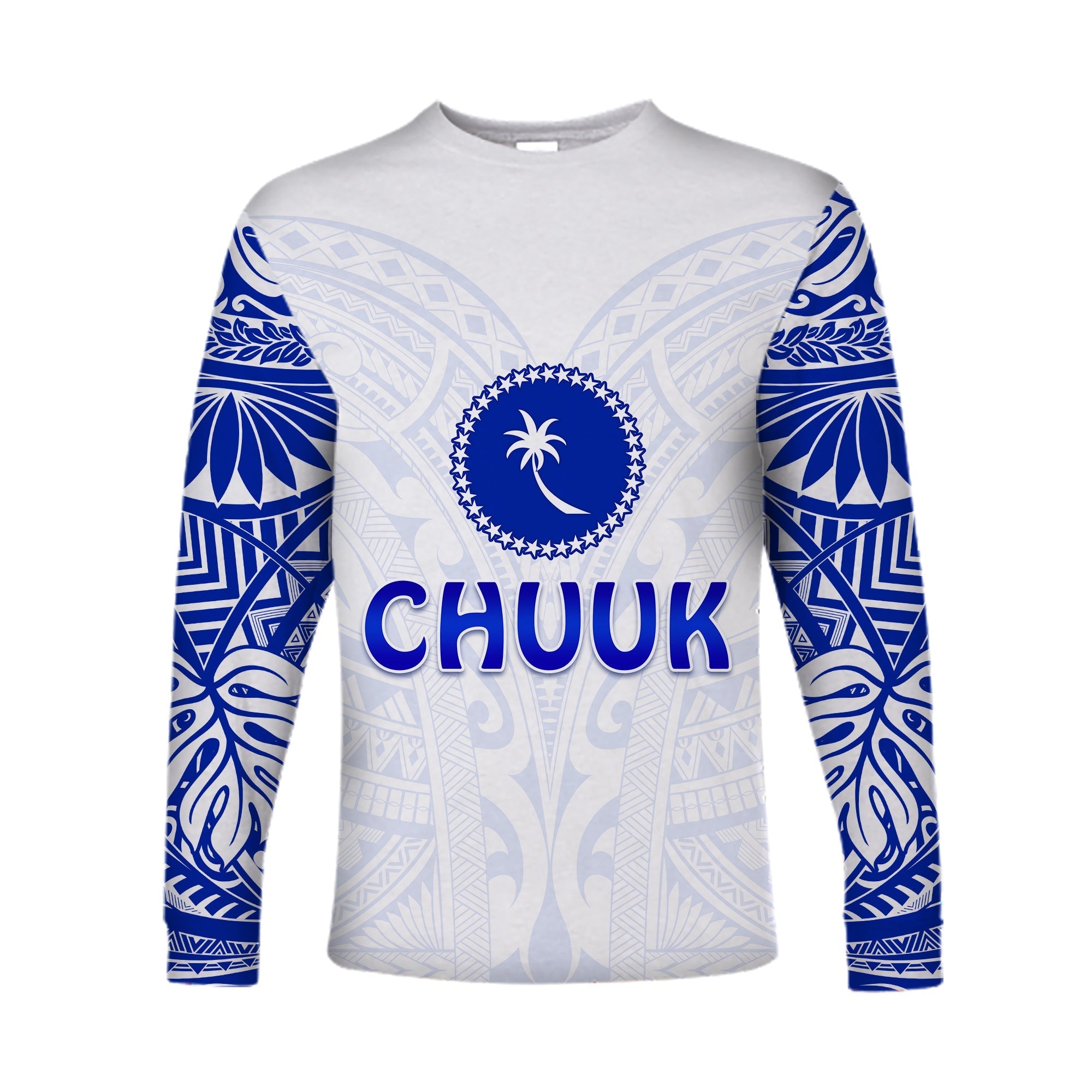 Chuuk Long Sleeve Shirt Micronesia Simple Pattern White LT13 - Wonder Print Shop