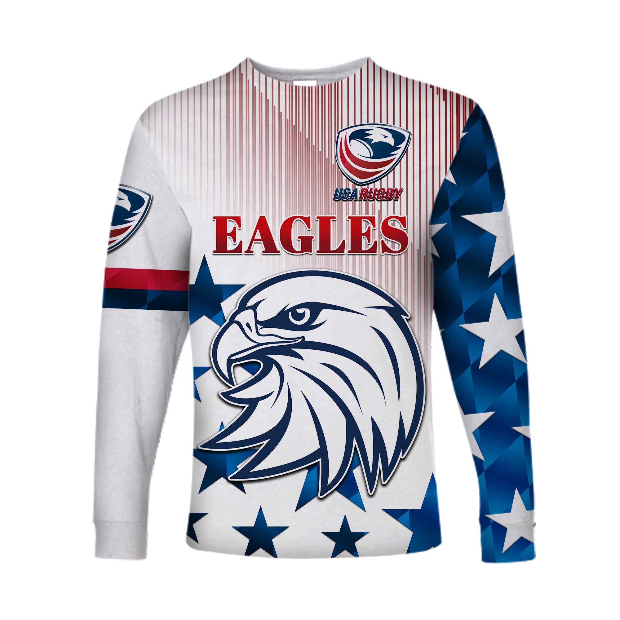 USA Rugby Long Sleeve Shirt Original Vibes White LT8 - Wonder Print Shop