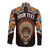 (Custom Personalised) The First Americans Long Sleeve Button Shirt Indian Headdress With Skull LT13 - Wonder Print Shop