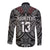 Custom Text and Number New Zealand Silver Fern Rugby Long Sleeve Button Shirt All Black NZ Maori Pattern LT13 - Wonder Print Shop