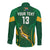 (Custom Text and Number) South Africa Rugby Long Sleeve Button Shirt Springboks Champion LT13 - Wonder Print Shop