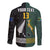 Custom Text and Number South Africa Protea and New Zealand Fern Long Sleeve Button Shirt Rugby Go Springboks vs All Black LT13 - Wonder Print Shop