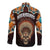 The First Americans Long Sleeve Button Shirt Indian Headdress With Skull LT13 - Wonder Print Shop