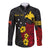 Custom Personalised Papua New Guinea Anniversary Long Sleeve Button Shirt 47th Independence Day Since 1975 LT13 - Wonder Print Shop