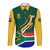 (Custom Personalised) South Africa Rugby Long Sleeve Button Shirt Springboks Champion Bokke African Pattern Go Bokke LT13 - Wonder Print Shop