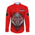 Canada Maple Leaf Long Sleeve Button Shirt Red Haida Wolf LT13 - Wonder Print Shop