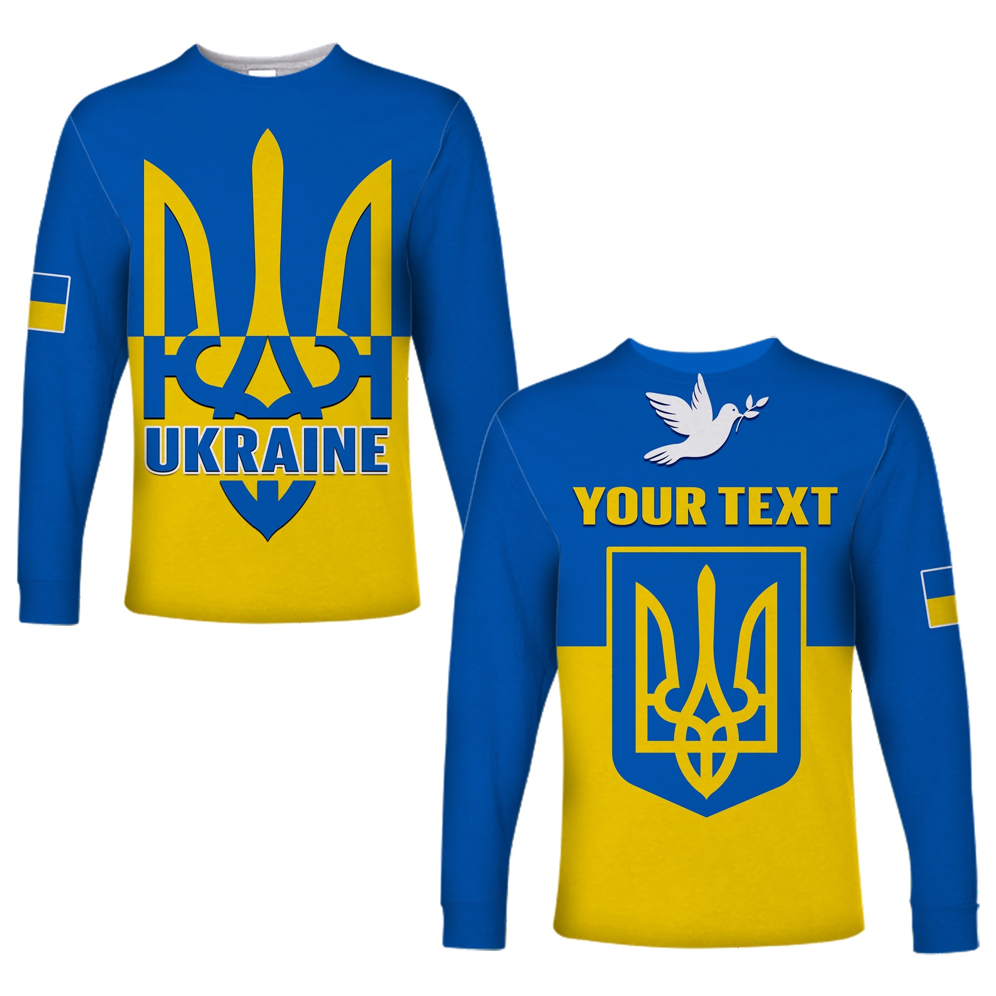 (Custom Personalised) Ukraine Long Sleeve Shirt Stand With Ukrainian Simple Style - Wonder Print Shop