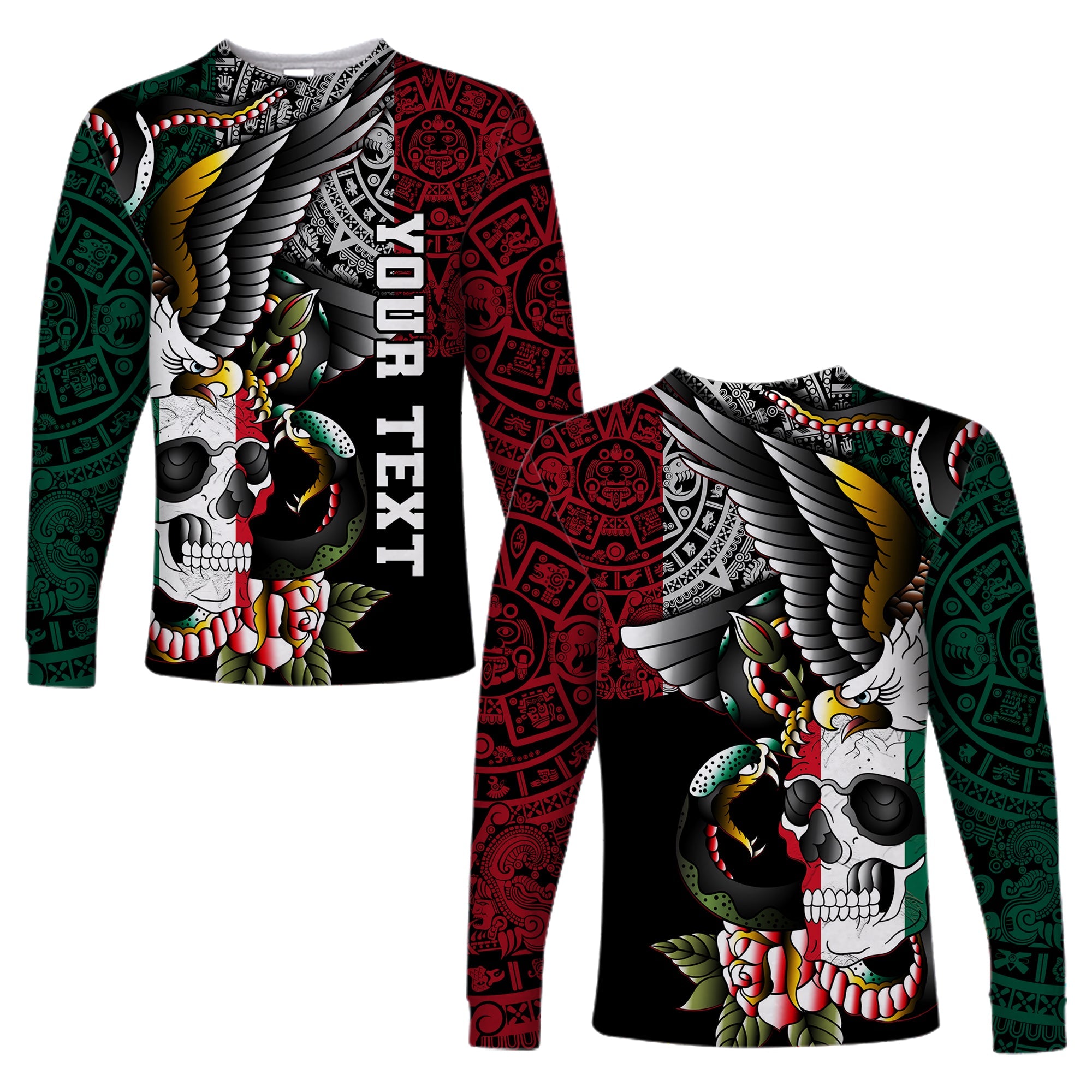 custom-personalised-mexico-long-sleeve-shirt-mexican-skull-eagle-with-angry-snake