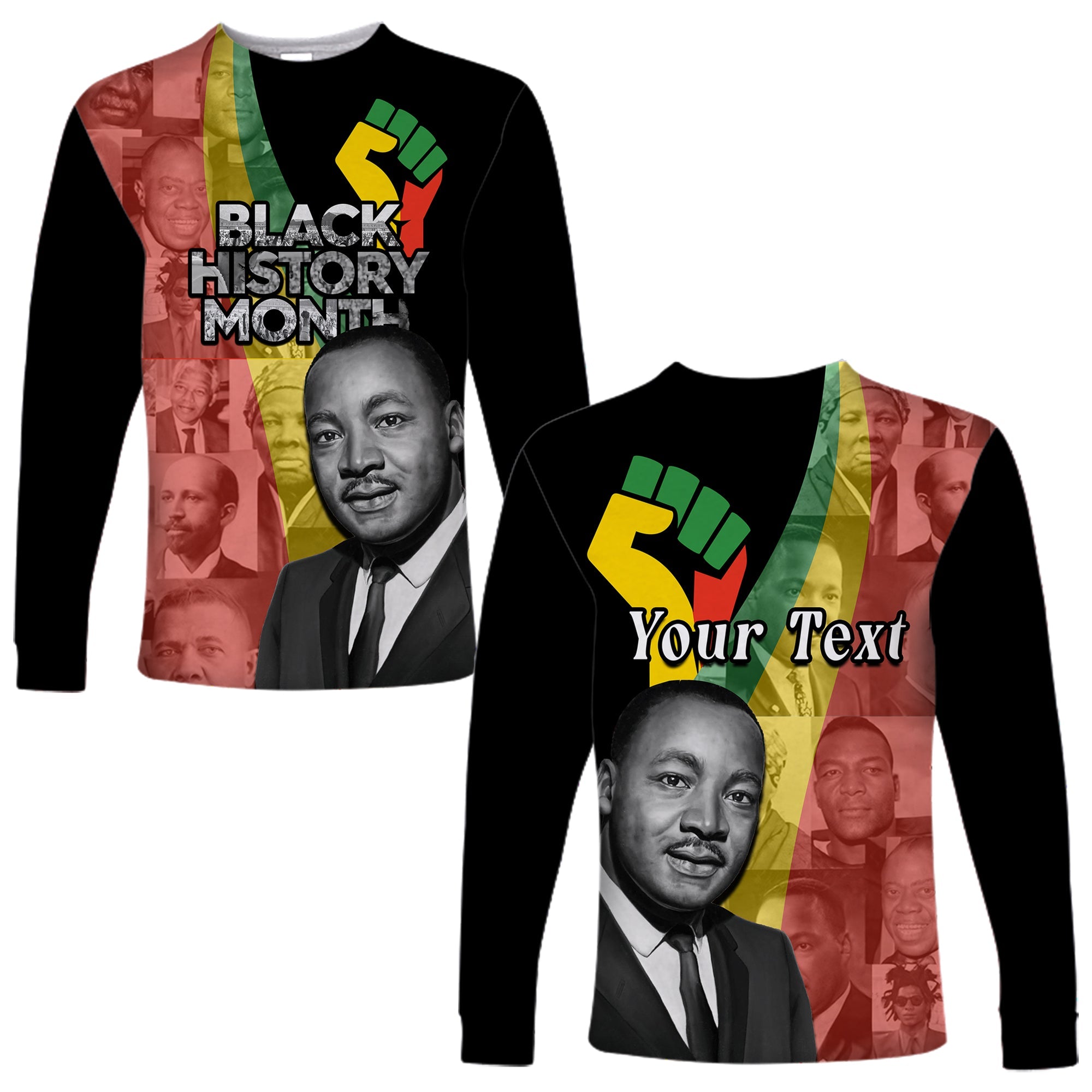 (Custom Personalised) Civil Rights Leaders Long Sleeve Shirt African American Black History Month - Wonder Print Shop