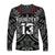 Custom Text and Number New Zealand Silver Fern Rugby Long Sleeve Shirt All Black NZ Maori Pattern LT13 - Wonder Print Shop