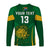 (Custom Text and Number) South Africa Cricket Long Sleeve Shirt Proteas Champion LT13 - Wonder Print Shop