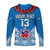 (Custom Text and Number) Toa Samoa Rugby Long Sleeve Shirt Manu Siva Tau Style Ulafala LT13 - Wonder Print Shop