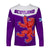 Scottish Rugby Long Sleeve Shirt Map Of Scotland Thistle Purple Version - Wonder Print Shop