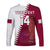 (Custom Text And Number) Qatar Football Long Sleeve Shirt Champions Qatari Al Janoub Stadium WC 2022 - Wonder Print Shop