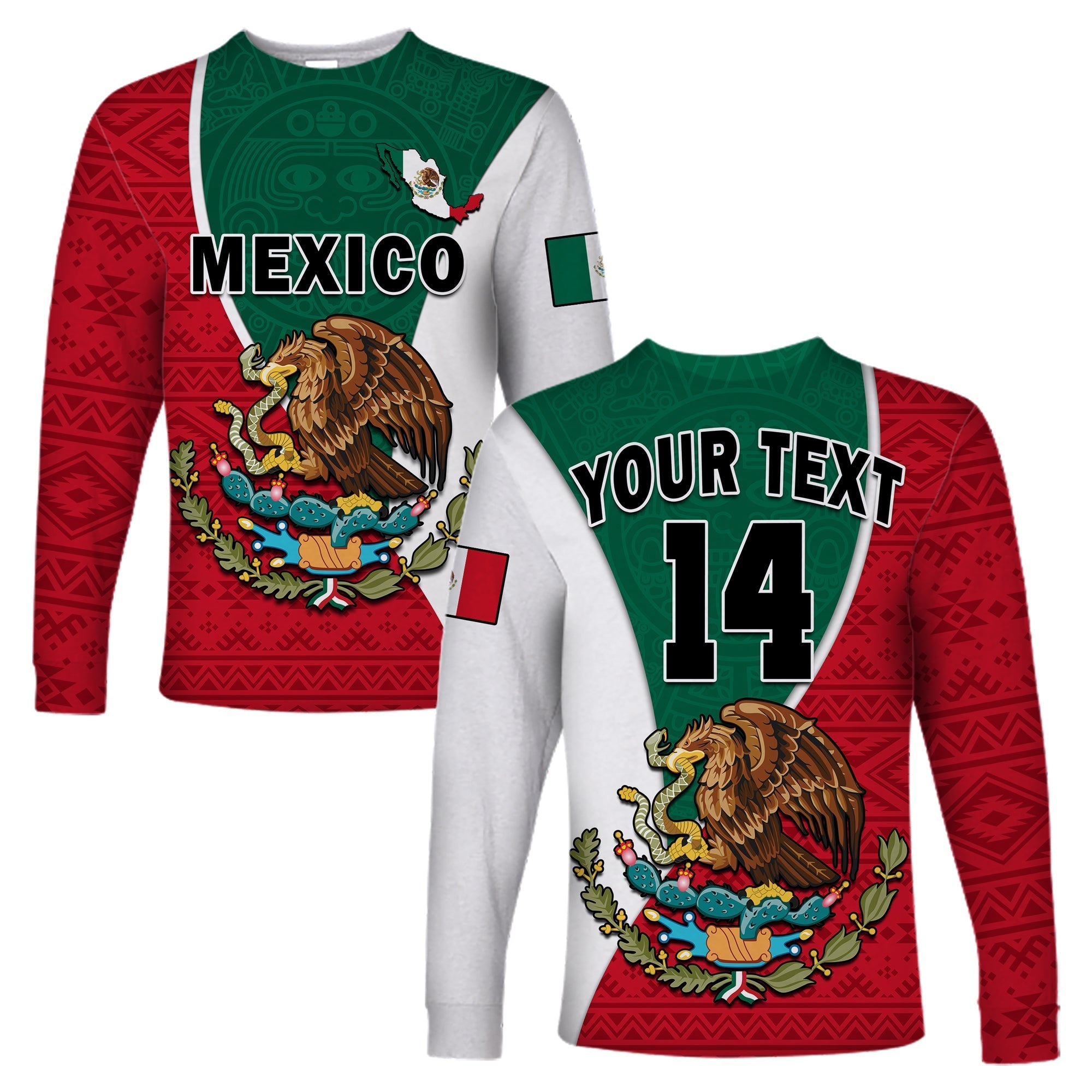 custom-text-and-number-mexico-long-sleeve-shirt-mexican-aztec-pattern