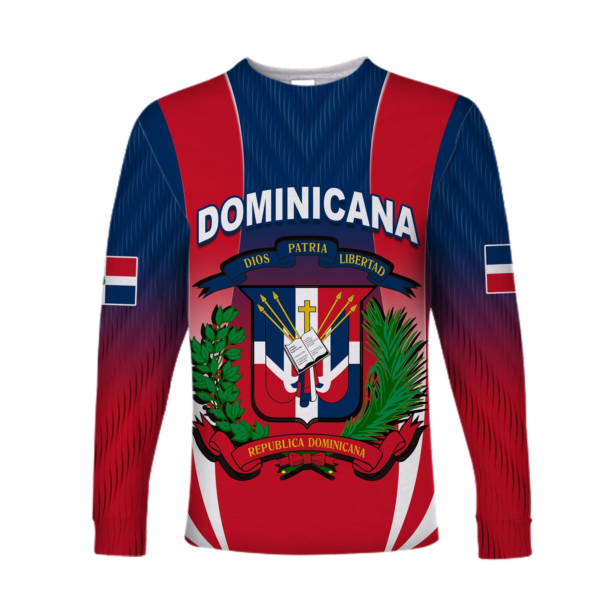 Dominican Republic Long Sleeve Shirt Dominicana Style Sporty LT13 - Wonder Print Shop