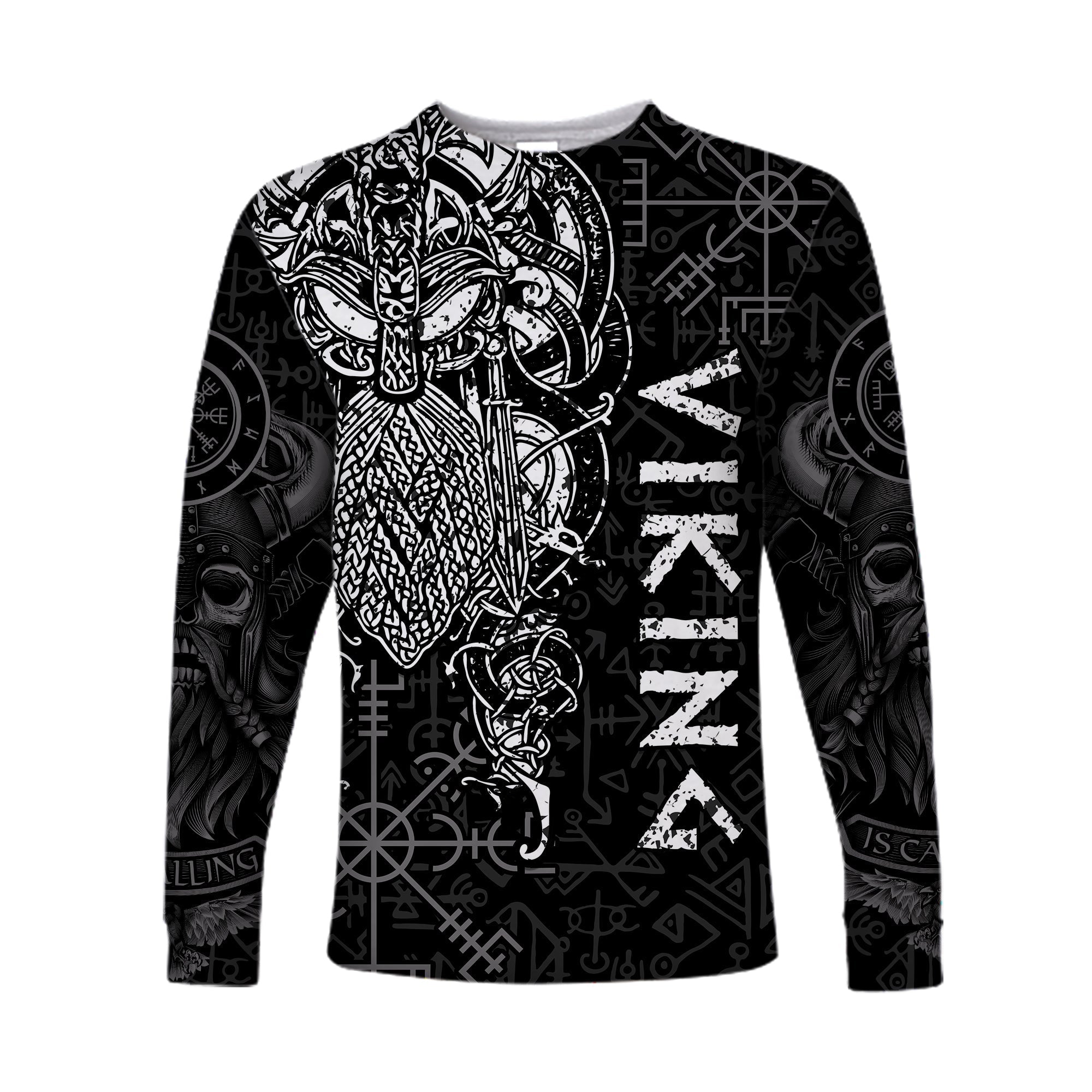 Viking Dad Long Sleeve Shirt Odin Runes Fathers Day LT13 - Wonder Print Shop